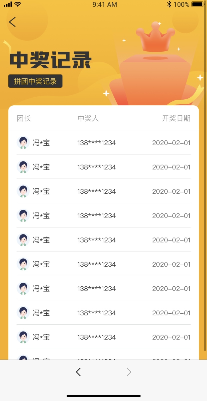 中獎(jiǎng)記錄